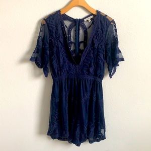 Papaya romper blue Small